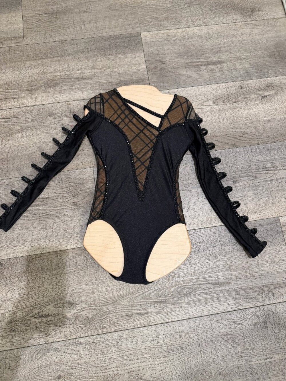 Custom black contemporary dance costume child large
